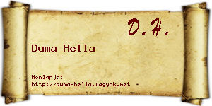 Duma Hella névjegykártya