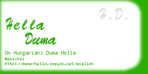 hella duma business card